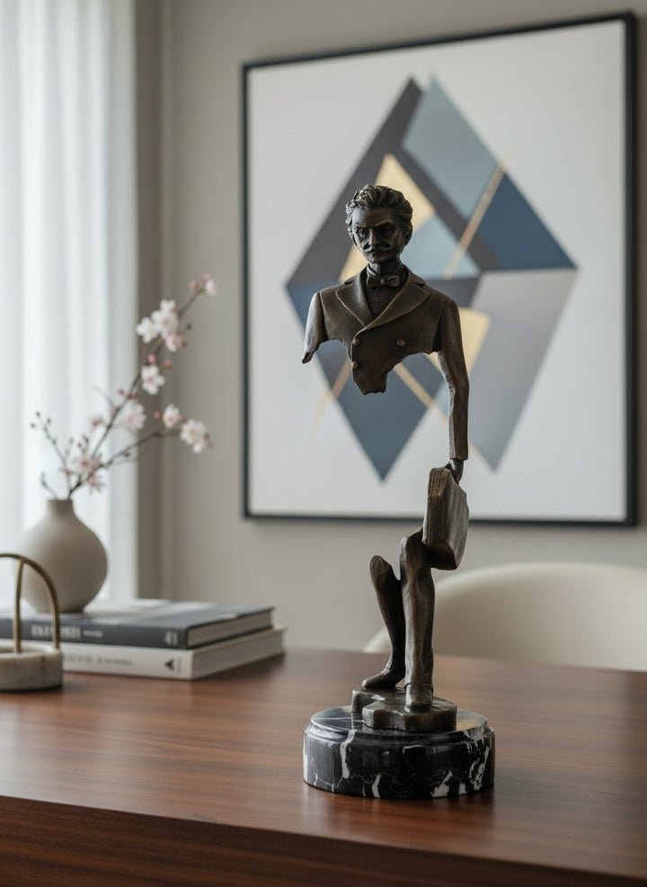 Sculpture en bronze « The Traveling Musician » – inspirée de Bruno Catalano