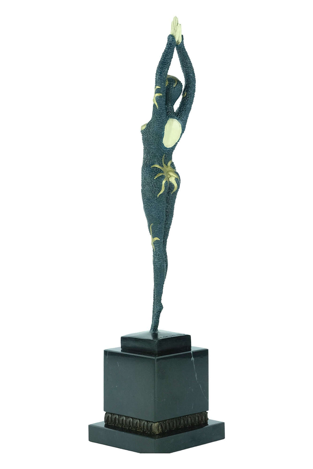 Bronze Art Deco starfish dancer sculpture by Chiparus, showcasing elegance and grace on a decorative base.