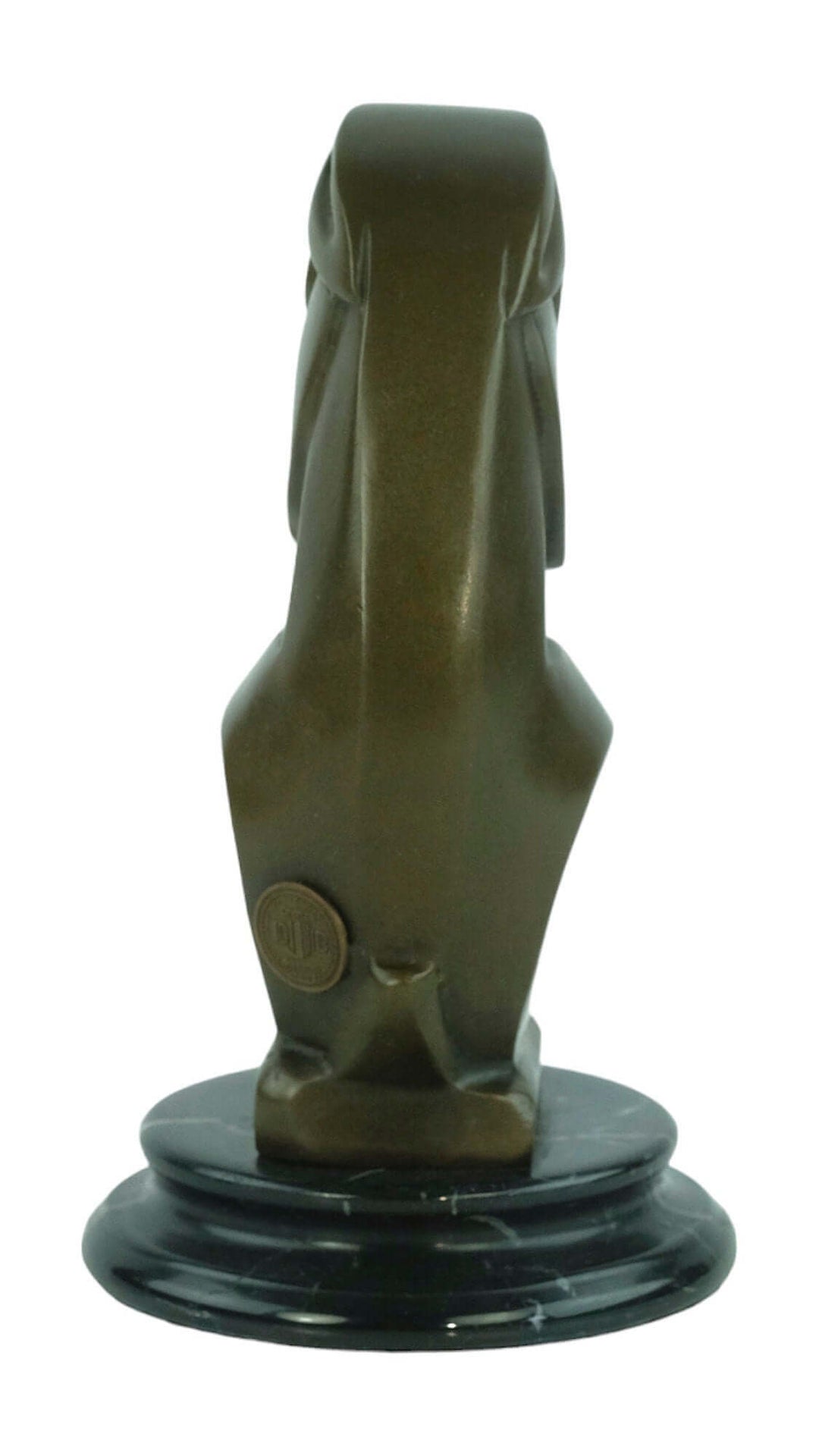 Bronze Art Deco sculpture of a hare on black marble base, designed by André Bizette-Lindet, height 16 cm.