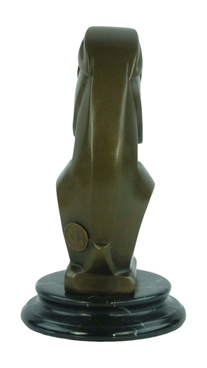Bronze Art Deco sculpture of a hare on black marble base, designed by André Bizette-Lindet, height 16 cm.