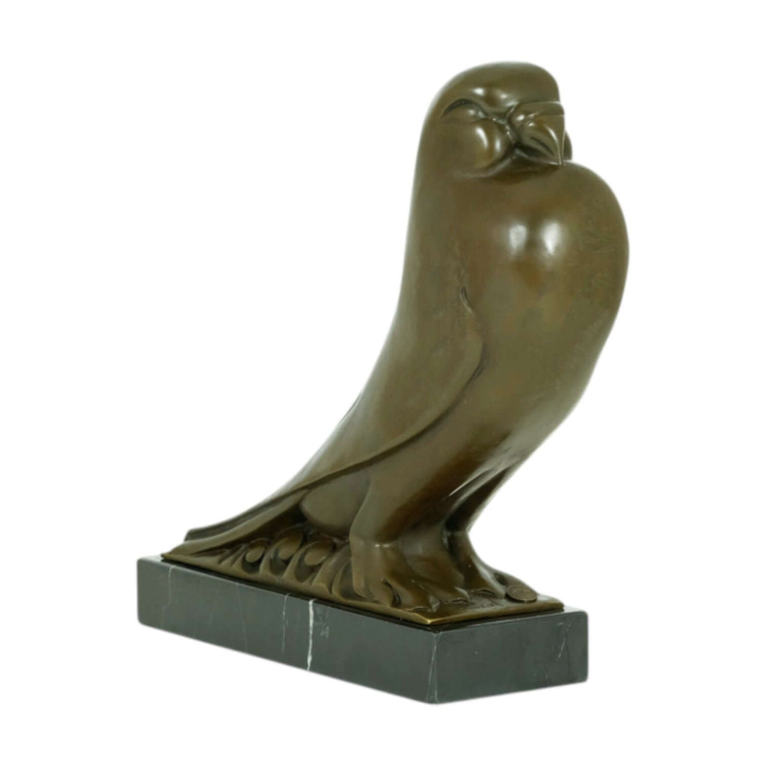 Bronze Art Deco sculpture of an English pouter pigeon on marble base by Johan Coenraad Altorf, 29x27 cm.