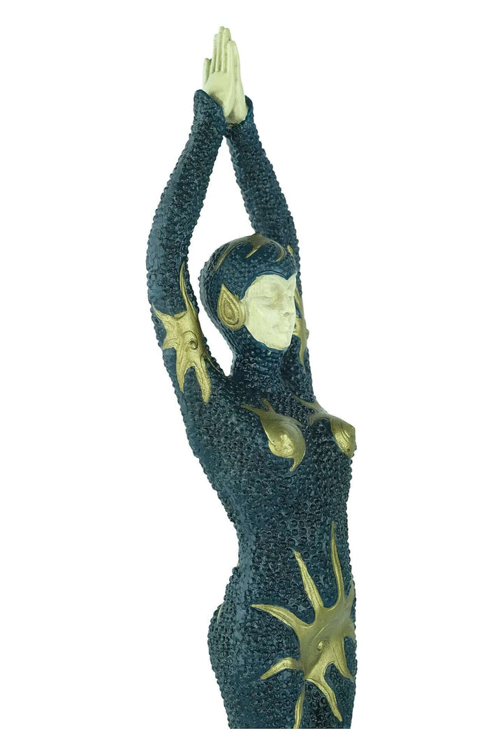 Bronze Art Deco sculpture of a starfish dancer in a graceful pose, inspired by Romanian sculptor Chiparus.