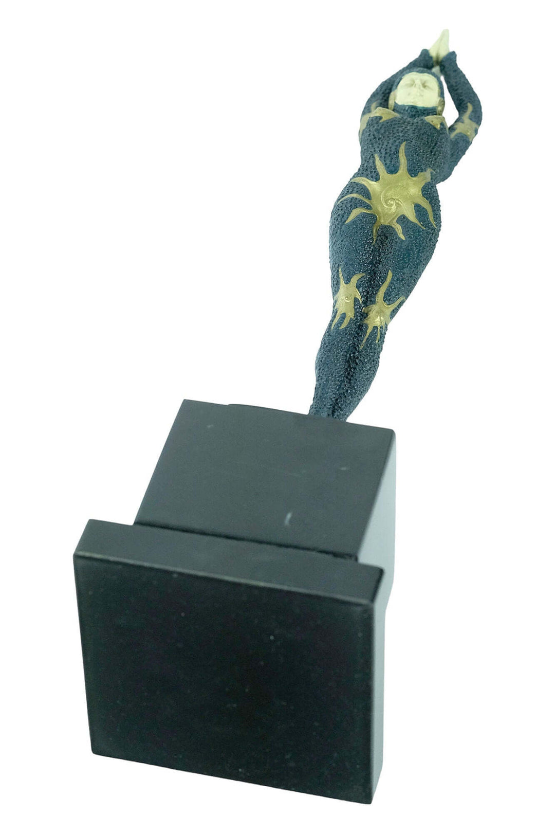 Art Deco bronze starfish dancer sculpture in graceful pose on black base, inspired by Demetre Haralamb Chiparus.