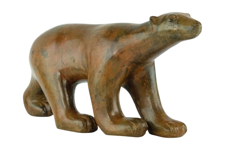 Bronze polar bear sculpture by Pierre Chenet, showcasing authentic patina and high-quality design.