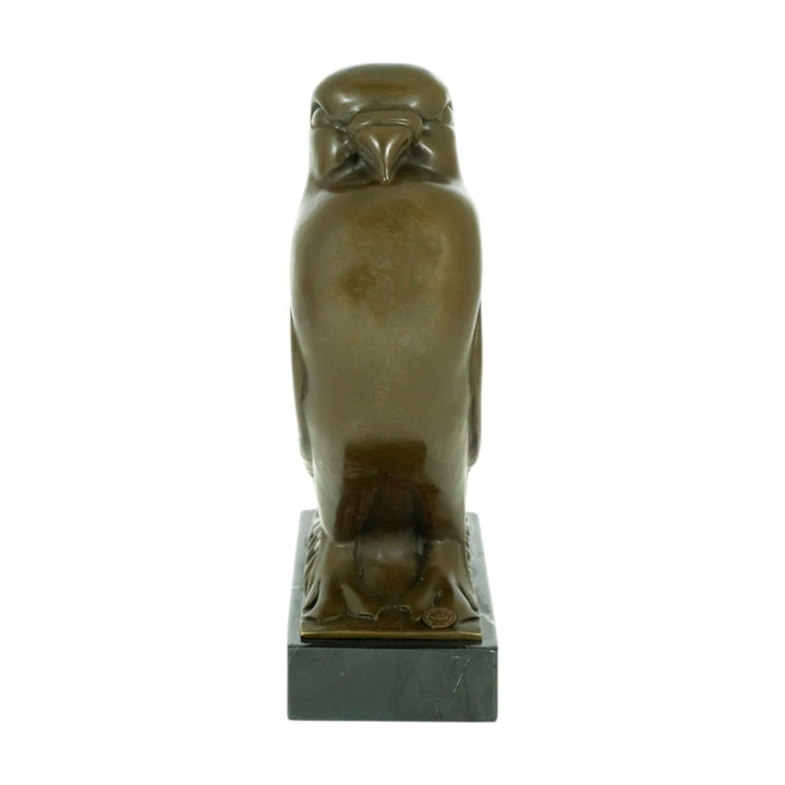 Bronze Art Deco pigeon sculpture by Johan Coenraad Altorf, mounted on marble base, 29 x 27 cm, signed and stamped.