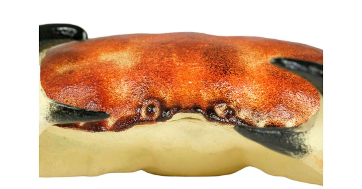 Cast iron crab box with lid, beautifully detailed crab sculpture, realistic colors, decorative collectable, 32 x 23 cm.