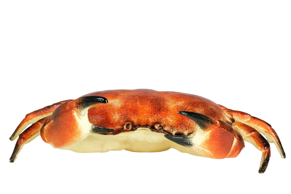 Cast iron crab box with lid in realistic colors, decorative animal gift sculpture, 32 x 23 cm, 3.2 kg.