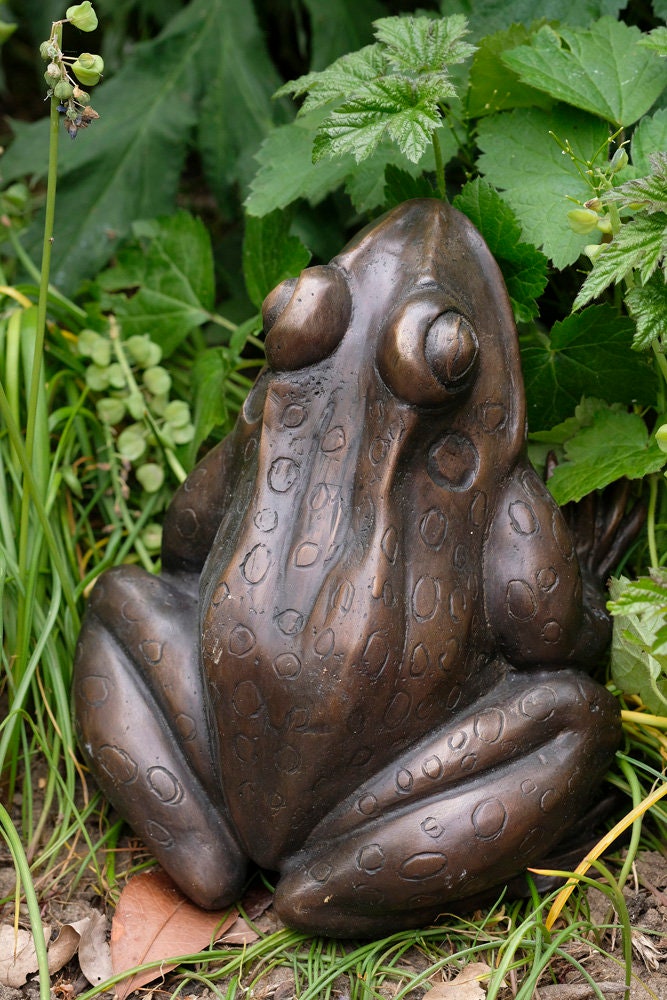 Bronze Frog Sculpture Frog Lovers Gift Frog Art Frog Decoration Garden Sculpture Outdoor Sculpture Home Deco Art Animal Statue Frog Statue