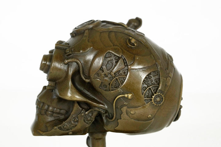 Bronze Skull Sculpture Steampunk Decoration Bronze Skull Statue Steampunk Art Steampunk Lovers Gift Skull Figurine Skull Gift Art Statue
