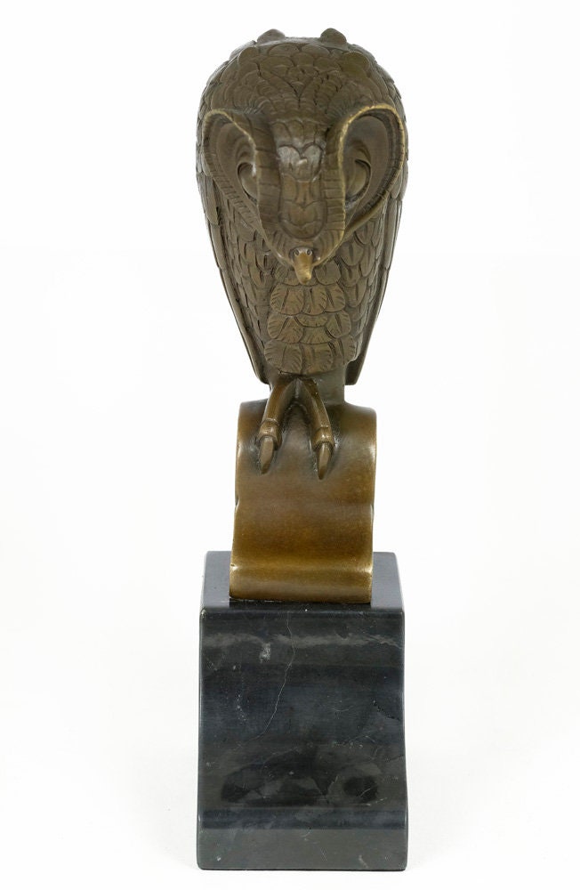 Bronze Owl Sculpture in Art Deco Style Bronze Owl Statue Animal Art Figurine Medes Da Costa Sculpture Owl Lovers Gift Bird Figurine Art