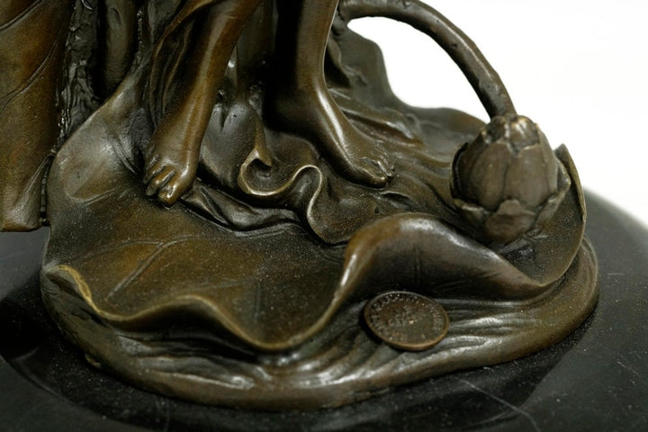 Art Nouveau Style Bronze Candleholder with Female and Florale Decoration - Candelabra - Candle Stick Holder - Candle Holder - Home Deco