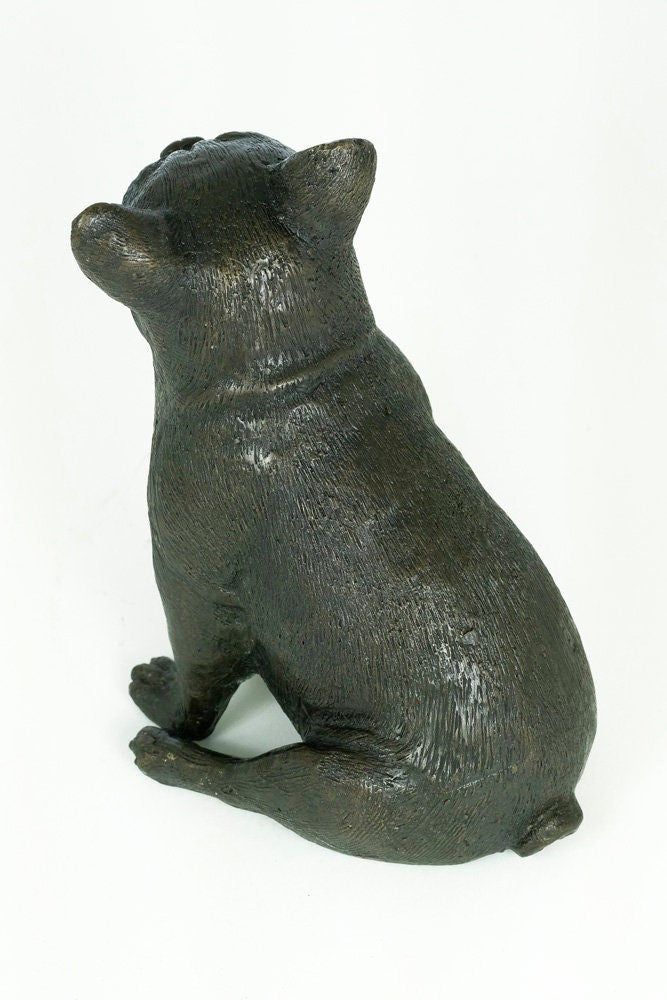 Bronze French Bulldog Sculpture Sitting Pug Figurine Bronze Dog Sculpture Dog Gift Dog Decoration Dog Art Statue French Bulldog Statue