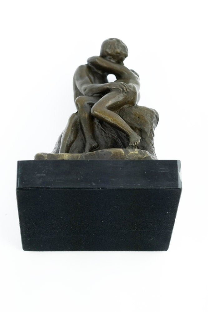 Bronze Sculpture of a Kissing Couple Inspired by Rodin Contemporary Art Statue Bronze Couple Sculpture Lovers Gift Love Decoration French