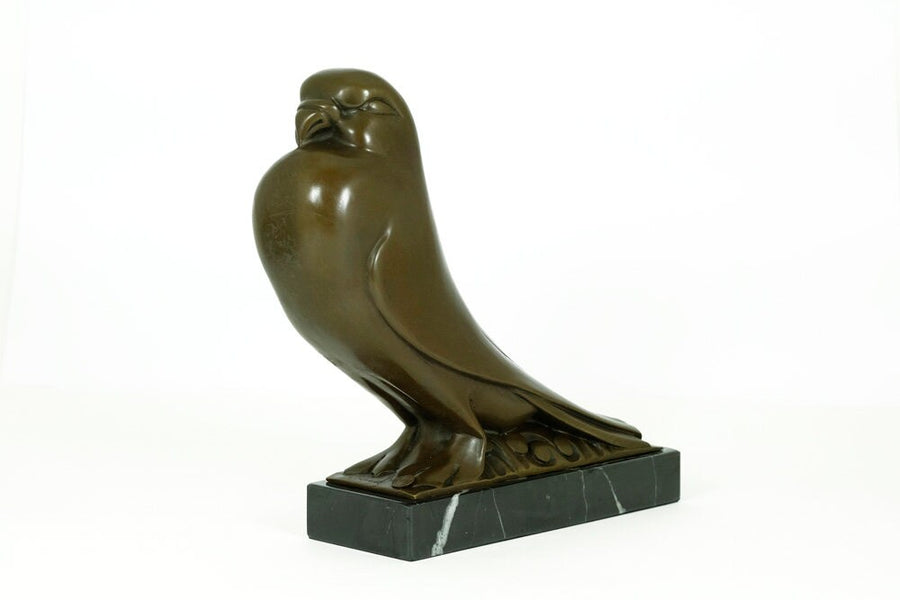 Bronze Pigeon Sculpture in Art Deco Style Pigeon Figurine Animal Art Sculpture Bronze Bird Statue