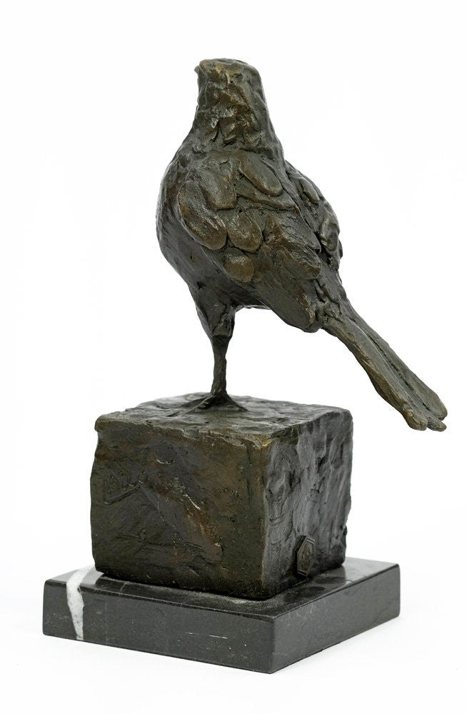 Bronze Sparrow Statue Bird Lovers Gift Bronze Bird Sculpture Animal Art Figurine Animal Sculpture Bird Gift Bird Decoration Contemporary Art