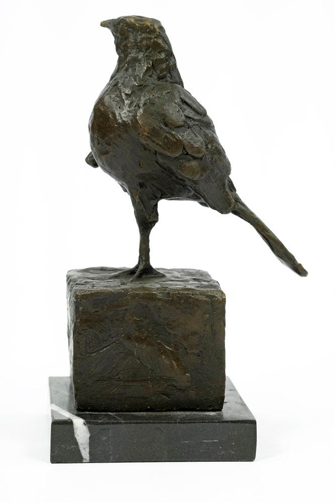 Bronze Sparrow Statue Bird Lovers Gift Bronze Bird Sculpture Animal Art Figurine Animal Sculpture Bird Gift Bird Decoration Contemporary Art