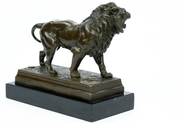 Bronze Sculpture of a Standing Lion Animal Art Statue Roaring Lion Sculpture Bronze Lion Statue Lion Art Roaring Lion Statue Lion Decoration