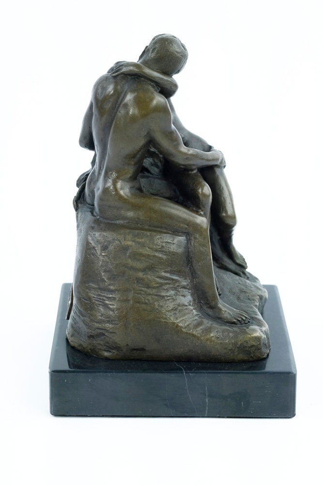 Bronze Sculpture of a Kissing Couple Inspired by Rodin Contemporary Art Statue Bronze Couple Sculpture Lovers Gift Love Decoration French