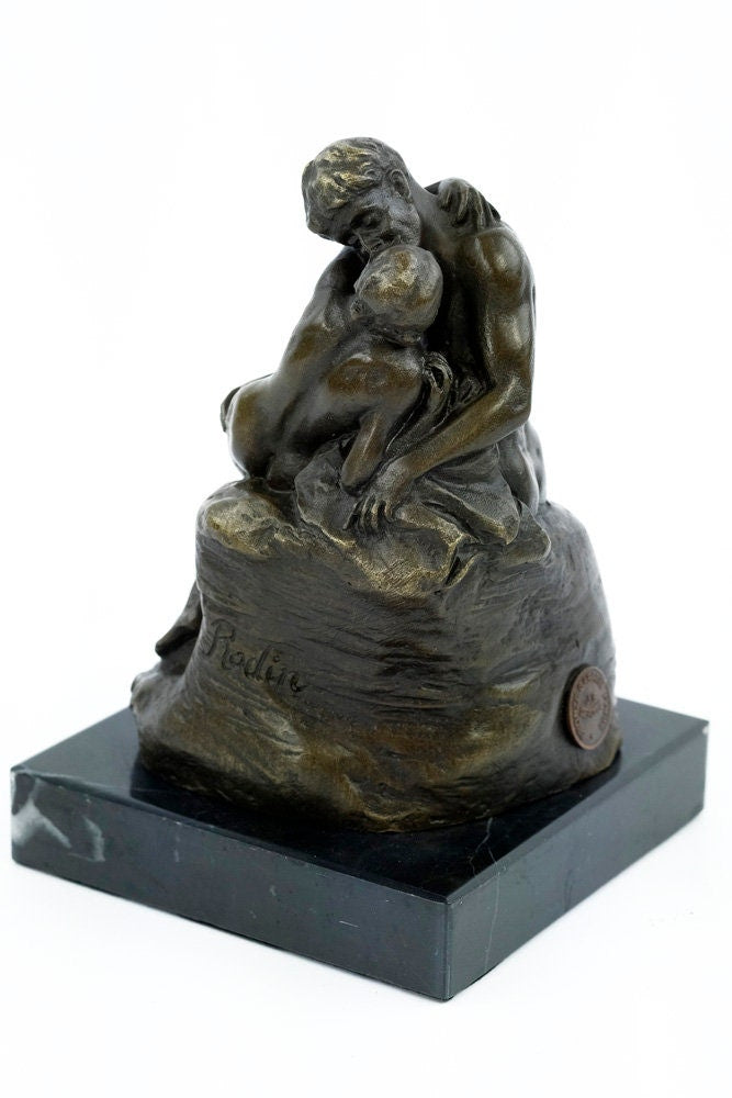 Bronze Sculpture of a Kissing Couple Inspired by Rodin Contemporary Art Statue Bronze Couple Sculpture Lovers Gift Love Decoration French