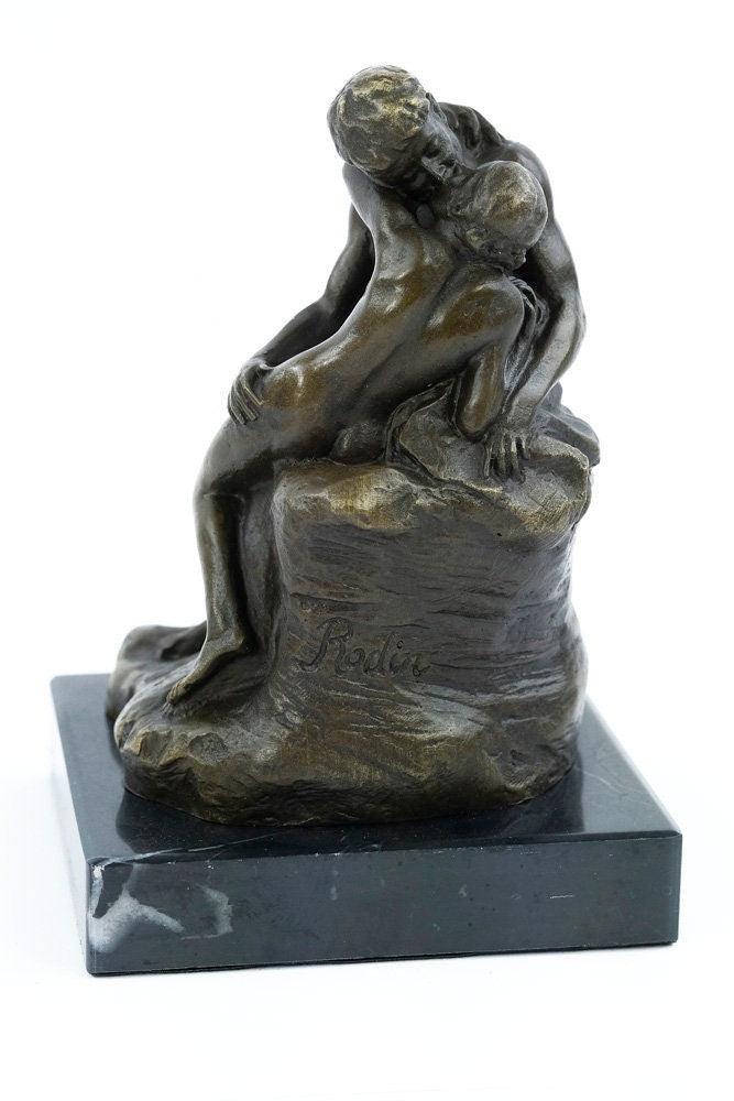 Bronze Sculpture of a Kissing Couple Inspired by Rodin Contemporary Art Statue Bronze Couple Sculpture Lovers Gift Love Decoration French