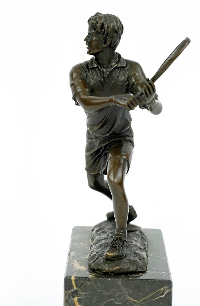 Bronze Tennis Sculpture Sports Figurine Bronze Tennis Player Statue Bronze Figurine Sports Tennis Trophy Tennis Gift Tennis Decoration