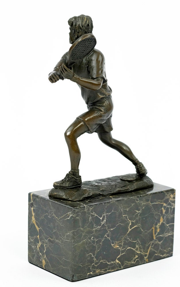Bronze Tennis Sculpture Sports Figurine Bronze Tennis Player Statue Bronze Figurine Sports Tennis Trophy Tennis Gift Tennis Decoration