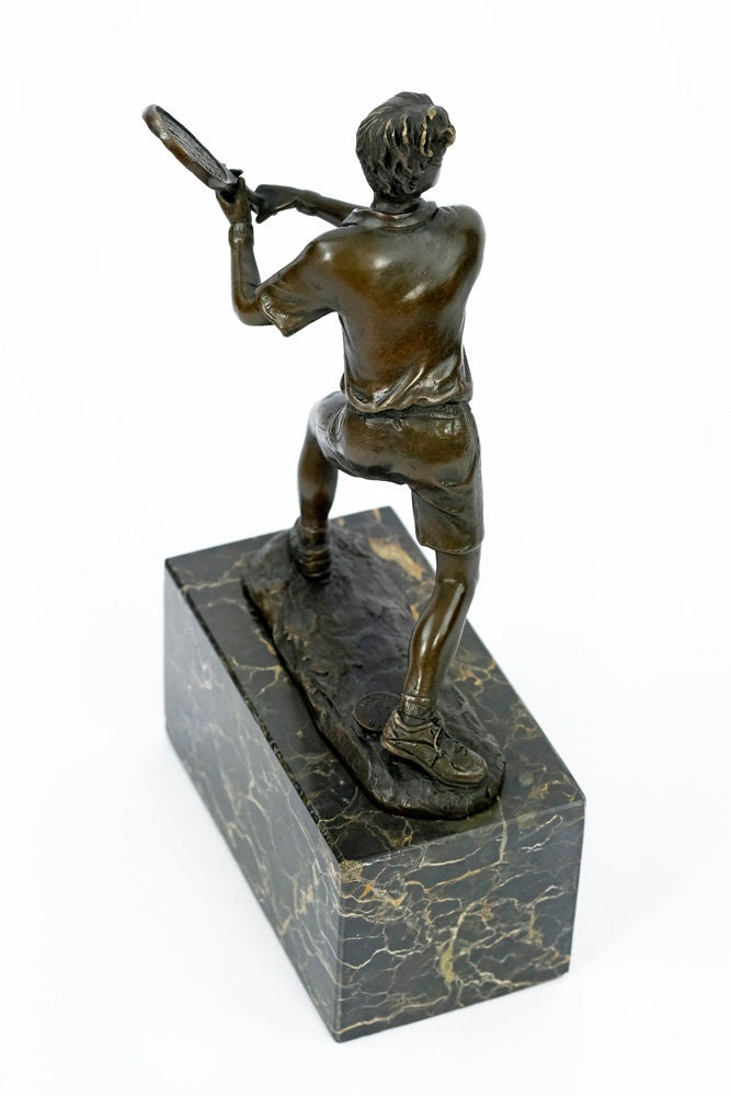 Bronze Tennis Sculpture Sports Figurine Bronze Tennis Player Statue Bronze Figurine Sports Tennis Trophy Tennis Gift Tennis Decoration