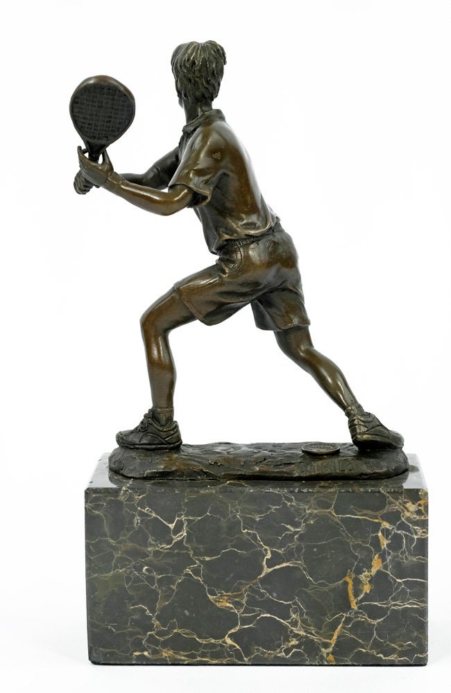 Bronze Tennis Sculpture Sports Figurine Bronze Tennis Player Statue Bronze Figurine Sports Tennis Trophy Tennis Gift Tennis Decoration