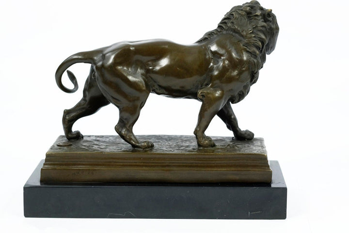 Bronze Sculpture of a Standing Lion Animal Art Statue Roaring Lion Sculpture Bronze Lion Statue Lion Art Roaring Lion Statue Lion Decoration