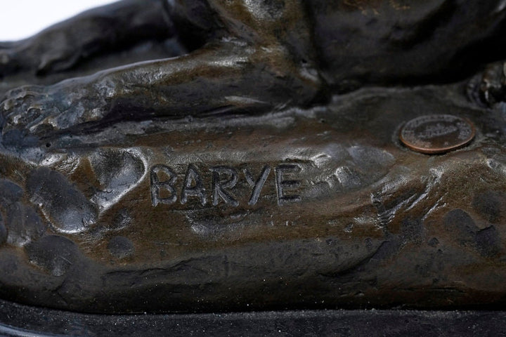 Bronze Panther Sculpture Animal Art Figurine Bronze Panther Statue Panther on Rock Predator Animal Decoration Panther Figurine Barye