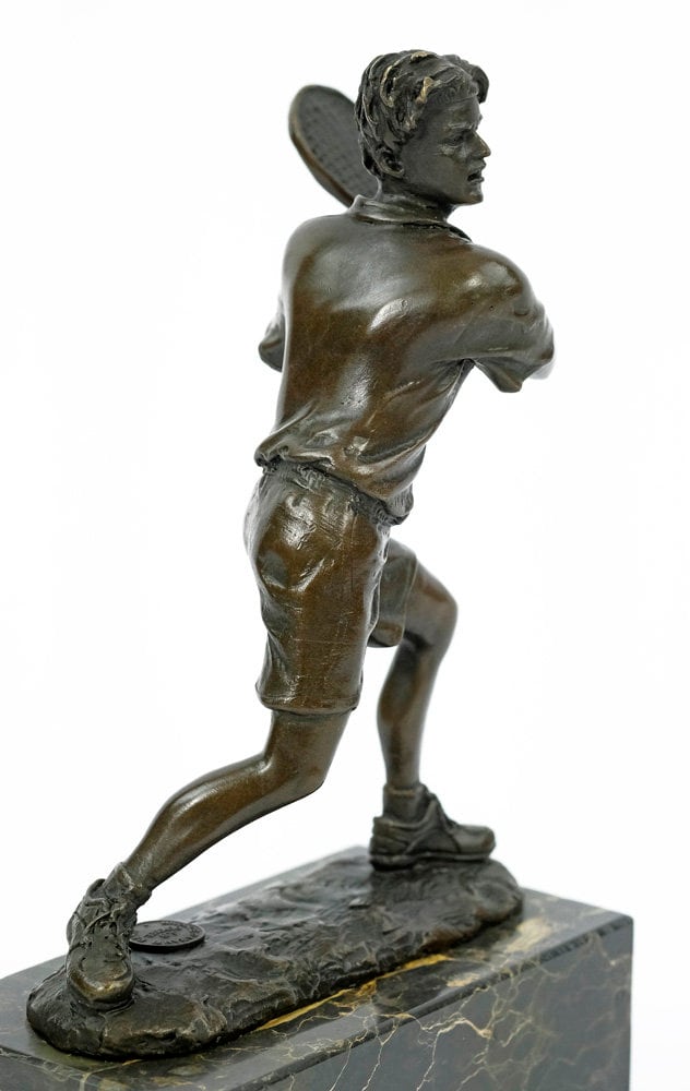 Bronze Tennis Sculpture Sports Figurine Bronze Tennis Player Statue Bronze Figurine Sports Tennis Trophy Tennis Gift Tennis Decoration