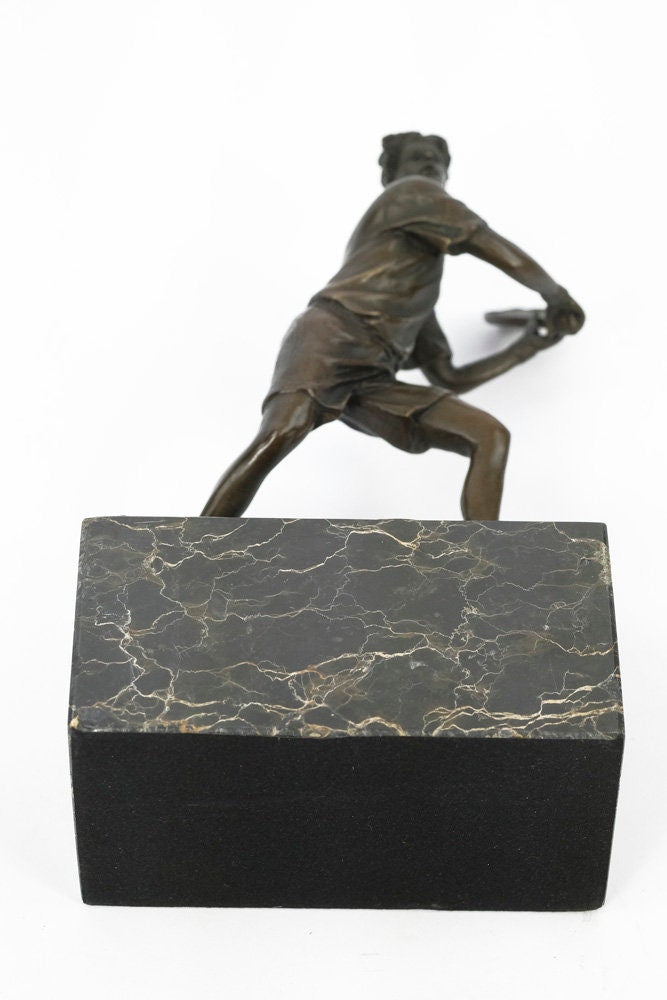 Bronze Tennis Sculpture Sports Figurine Bronze Tennis Player Statue Bronze Figurine Sports Tennis Trophy Tennis Gift Tennis Decoration