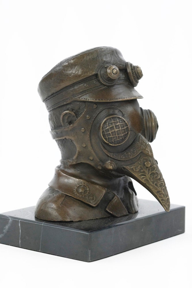 Steampunk Bronze Sculpture of the Plague Doctor Mask Bronze Steampunk Statue Plague Doctor Figurine Steampunk Lovers Gift Decoration Figure