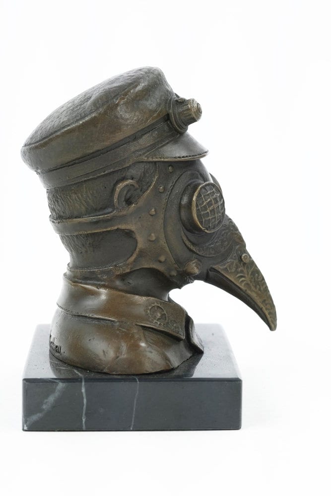 Steampunk Bronze Sculpture of the Plague Doctor Mask Bronze Steampunk Statue Plague Doctor Figurine Steampunk Lovers Gift Decoration Figure