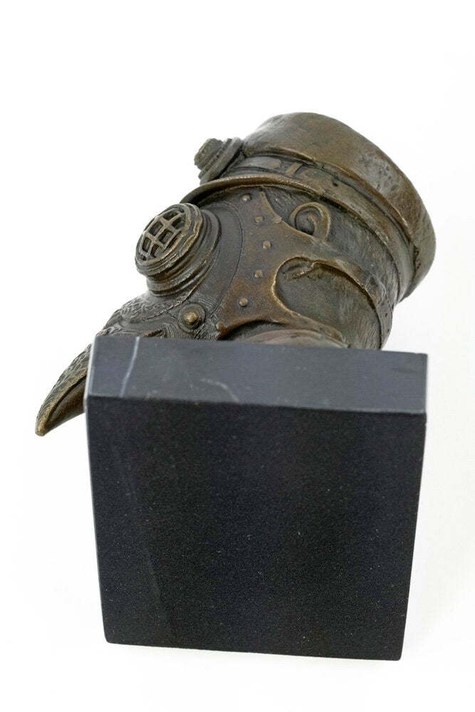 Steampunk Bronze Sculpture of the Plague Doctor Mask Bronze Steampunk Statue Plague Doctor Figurine Steampunk Lovers Gift Decoration Figure