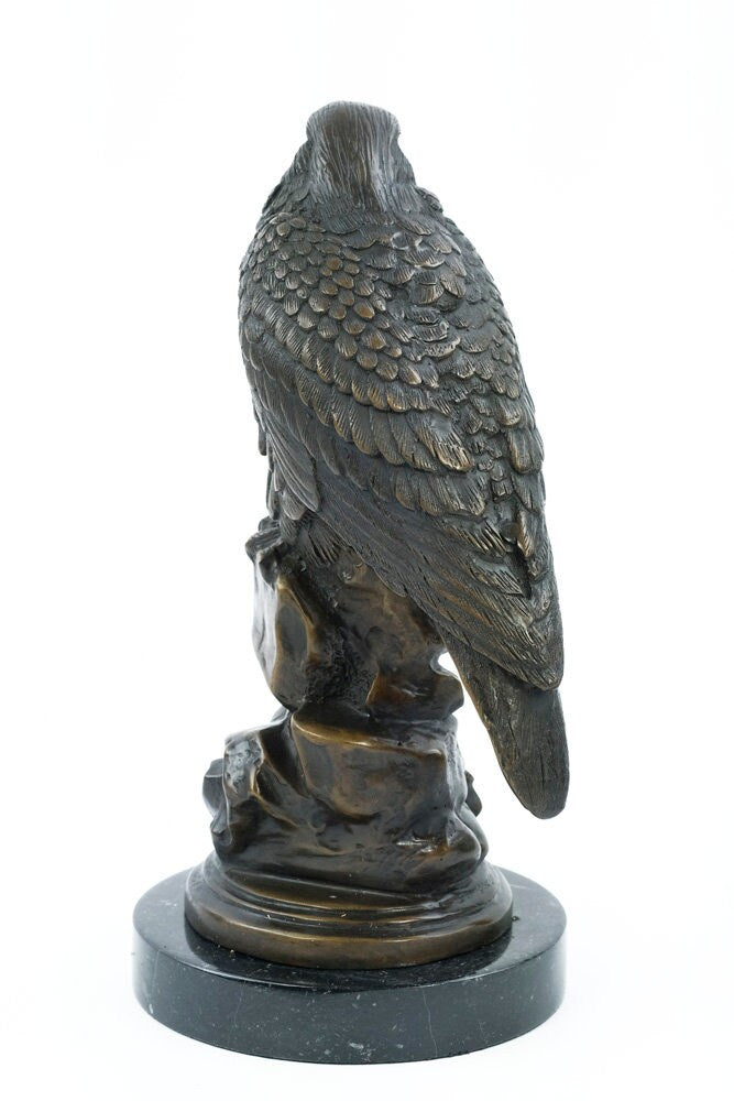 Bronze Falcon Statue Animal Art Figurine Bronze Falcon Sculpture Bird of Prey Art Bronze Animal Sculpture Bird Figurine Falcon Art