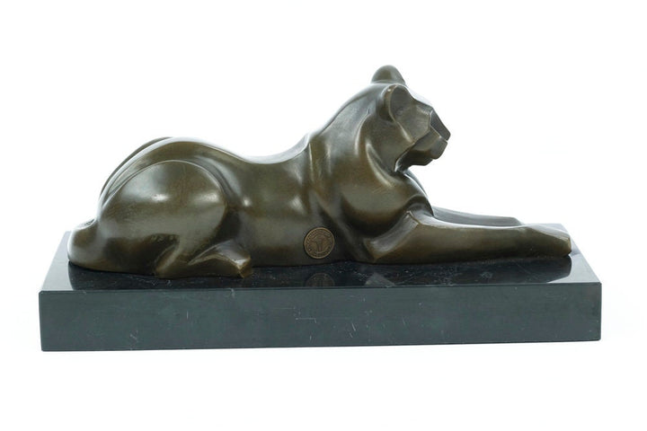 Bronze Cat Statue Animal Art Figurine Bronze Cubist Cat Sculpture Reclining Cat Figurine Cat Art Sculpture Cubism Animal Statue
