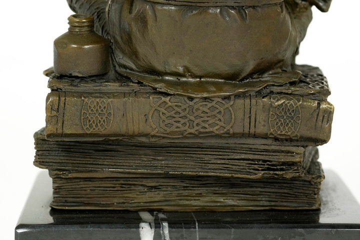 Bronze Sculpture of a Monkey on a Pile of Books Philosophizing Monkey in Steampunk Style Bronze Ape Sculpture Darwins Ape Art Statue