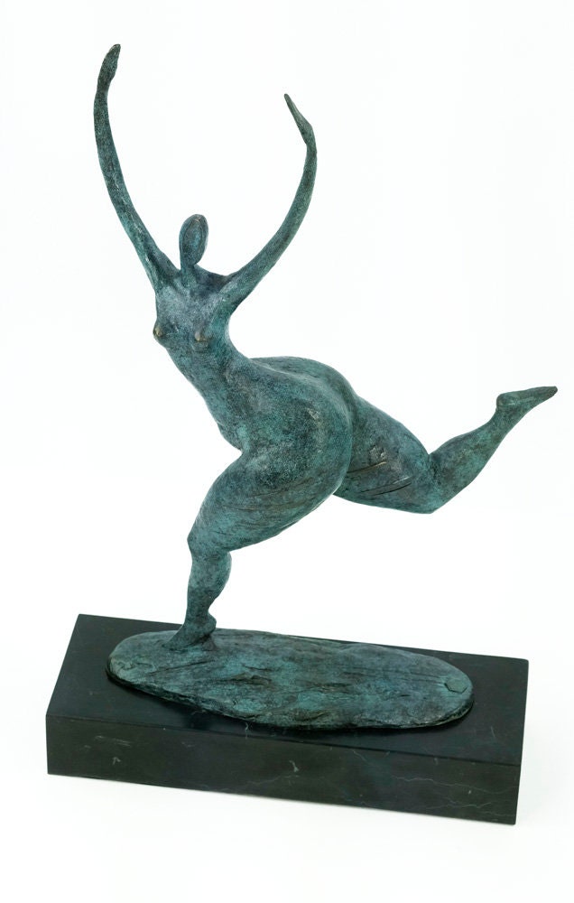 Large Modern Bronze Sculpture of a Dancing Female Bronze Female Statue Contemporary Art Statue Bronze Dancer Sculpture Dance Lovers Gift