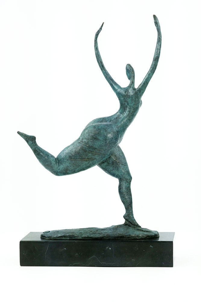 Large Modern Bronze Sculpture of a Dancing Female Bronze Female Statue Contemporary Art Statue Bronze Dancer Sculpture Dance Lovers Gift