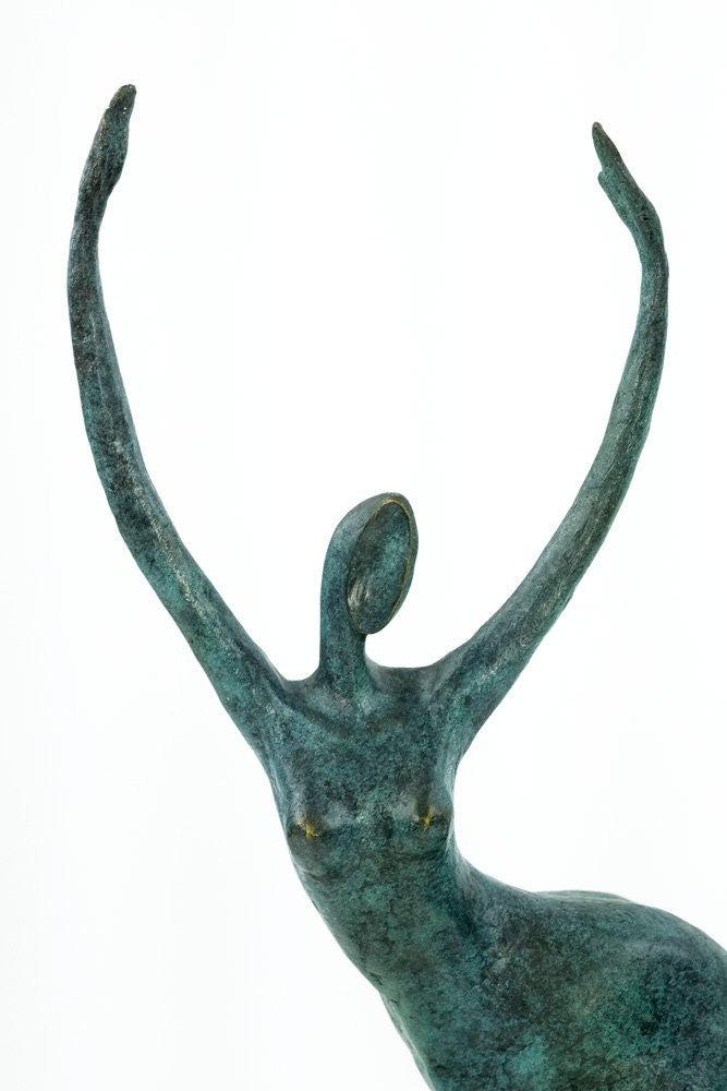 Large Modern Bronze Sculpture of a Dancing Female Bronze Female Statue Contemporary Art Statue Bronze Dancer Sculpture Dance Lovers Gift