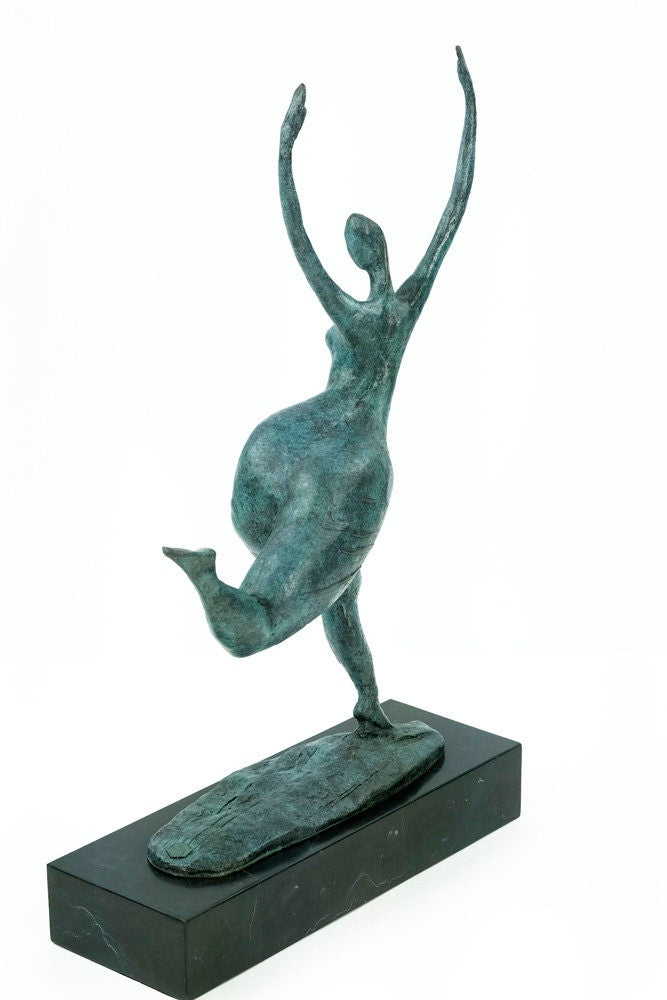 Large Modern Bronze Sculpture of a Dancing Female Bronze Female Statue Contemporary Art Statue Bronze Dancer Sculpture Dance Lovers Gift