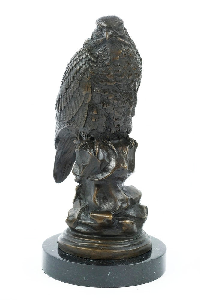 Bronze Falcon Statue Animal Art Figurine Bronze Falcon Sculpture Bird of Prey Art Bronze Animal Sculpture Bird Figurine Falcon Art