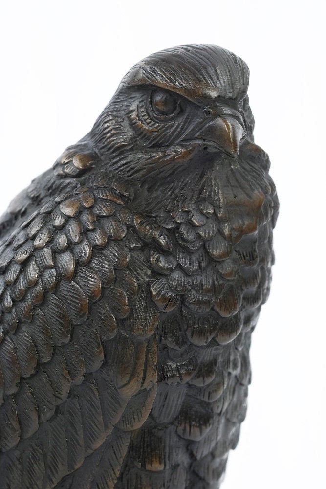 Bronze Falcon Statue Animal Art Figurine Bronze Falcon Sculpture Bird of Prey Art Bronze Animal Sculpture Bird Figurine Falcon Art