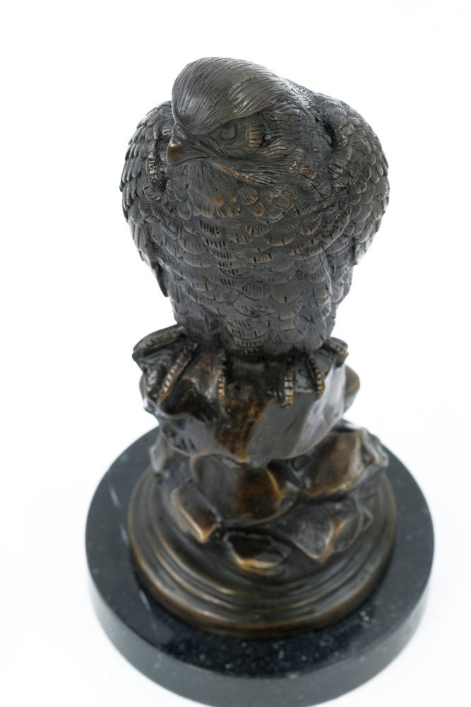 Bronze Falcon Statue Animal Art Figurine Bronze Falcon Sculpture Bird of Prey Art Bronze Animal Sculpture Bird Figurine Falcon Art