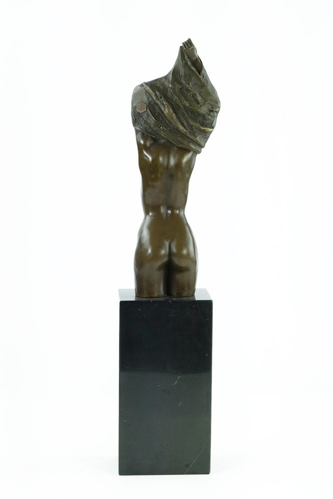 Large Bronze Female Torso Sculpture Undressing Female Statue Modern Art Statue Bronze Female Nude Art Nude Female Torso Art Sculpture