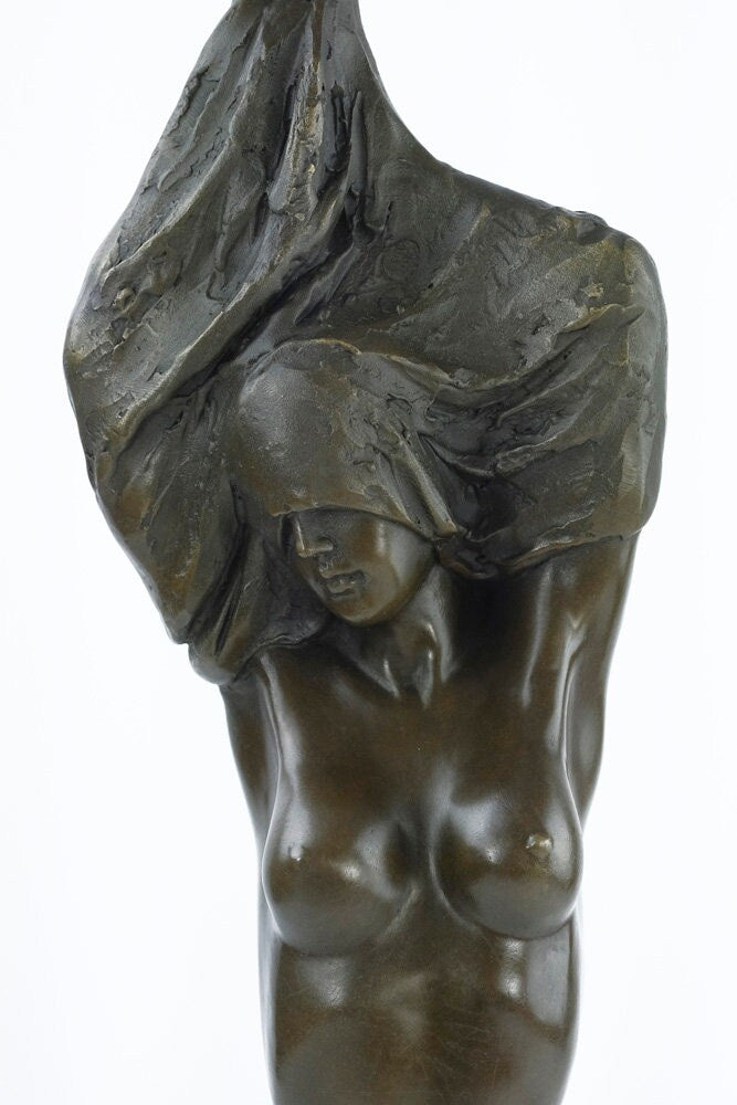 Large Bronze Female Torso Sculpture Undressing Female Statue Modern Art Statue Bronze Female Nude Art Nude Female Torso Art Sculpture