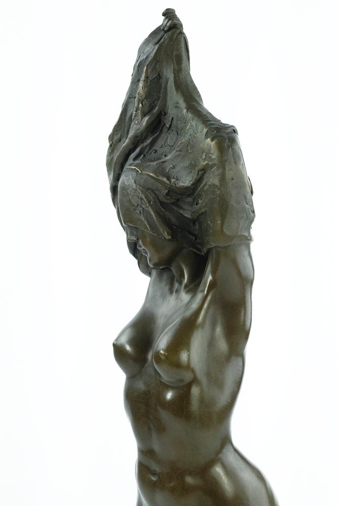 Large Bronze Female Torso Sculpture Undressing Female Statue Modern Art Statue Bronze Female Nude Art Nude Female Torso Art Sculpture