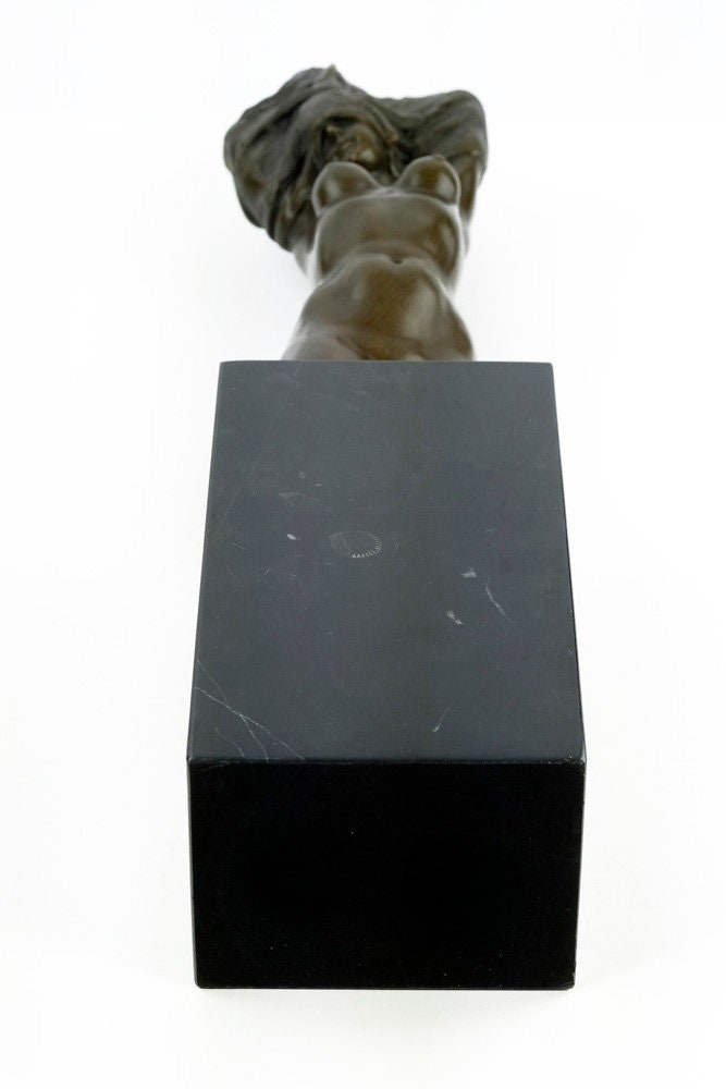 Large Bronze Female Torso Sculpture Undressing Female Statue Modern Art Statue Bronze Female Nude Art Nude Female Torso Art Sculpture