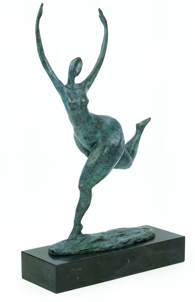 Large Modern Bronze Sculpture of a Dancing Female Bronze Female Statue Contemporary Art Statue Bronze Dancer Sculpture Dance Lovers Gift